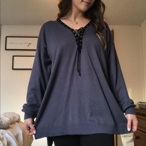 Long Umgee Lace Up Top